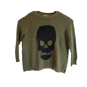 Wooden Ships Size S/M ROOMY Mohair Wool SCULL Crew Sweater